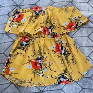 Strapless Floral Top